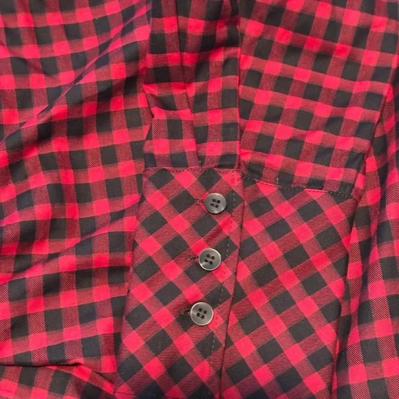 ZARA WOMAN ZW COLLECTION – Checkered Ruched Blouse - Picture 6 of 7